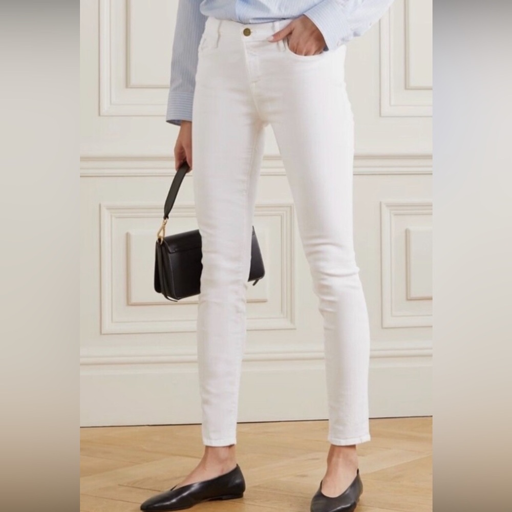 Frame - Le Skinny De Jeanne Blanc Mid-Rise Skinny Jeans Sz24
